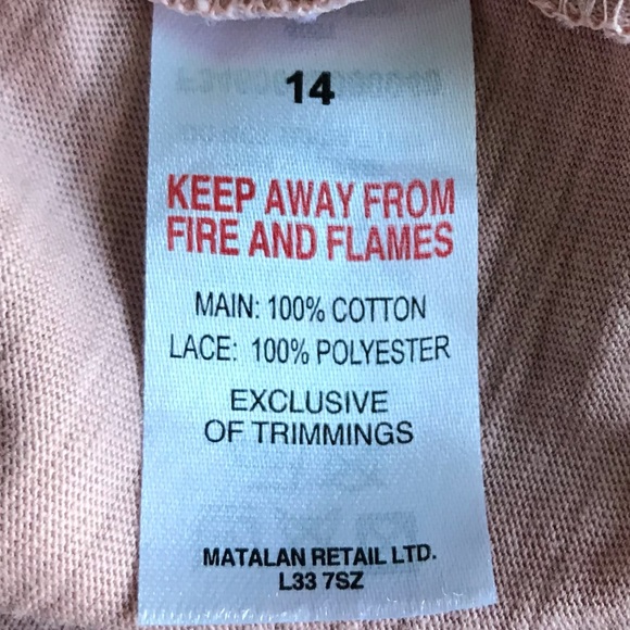 🎀Papaya Cotton Laced Size 14 (Large) Beige Cream Color Tank Top - Picture 8 of 10